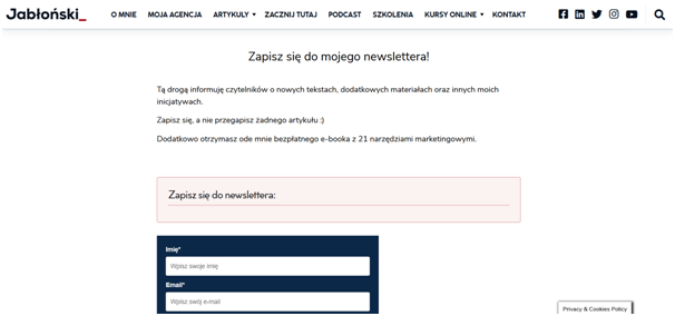 Newsletter jabłoński